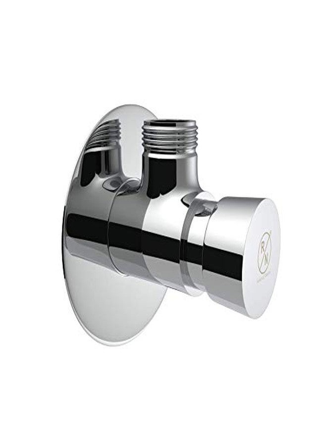 RN Brass Angle Valve With SS 304 Flange for Bathroom, Kitchen Sink, Geyser & Washbasin | Angle Cock Chrome Finish_RNPRAV0001